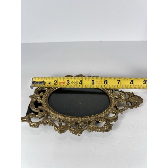 Antique Solid Brass Picture Frame  Oval Shaped, Rococo Style Frame Mate. - Picture 8 of 9